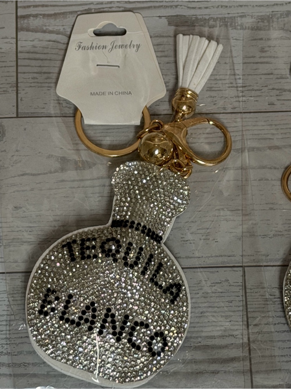 Puffy 3x BLING-BLING-BLING TEQUILA BLANCO KEYCHAIN BAG CHARM